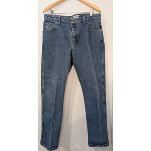 Wrangler‎ Advanced Comfort Straight Leg Blue Denim Jeans Mens Size 35x32
